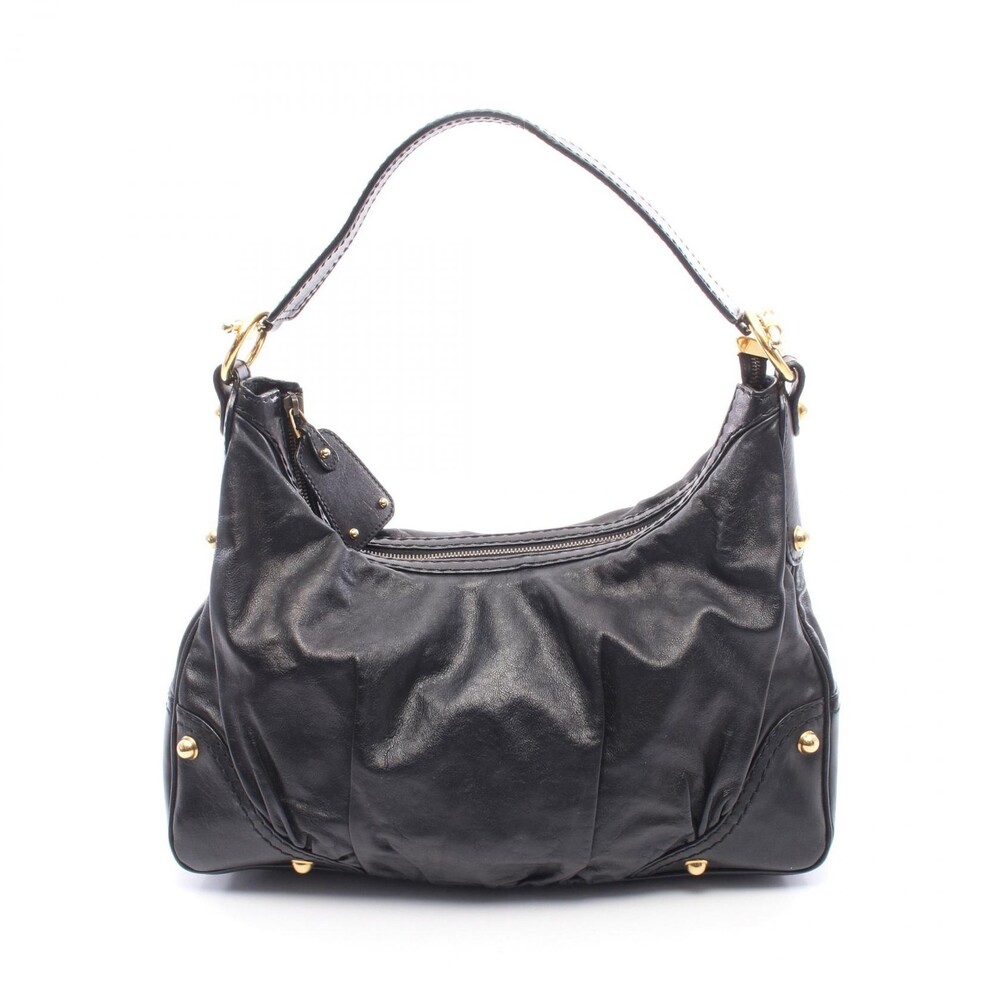 Gucci Shoulder Bag Leather Black Used #308631G84B